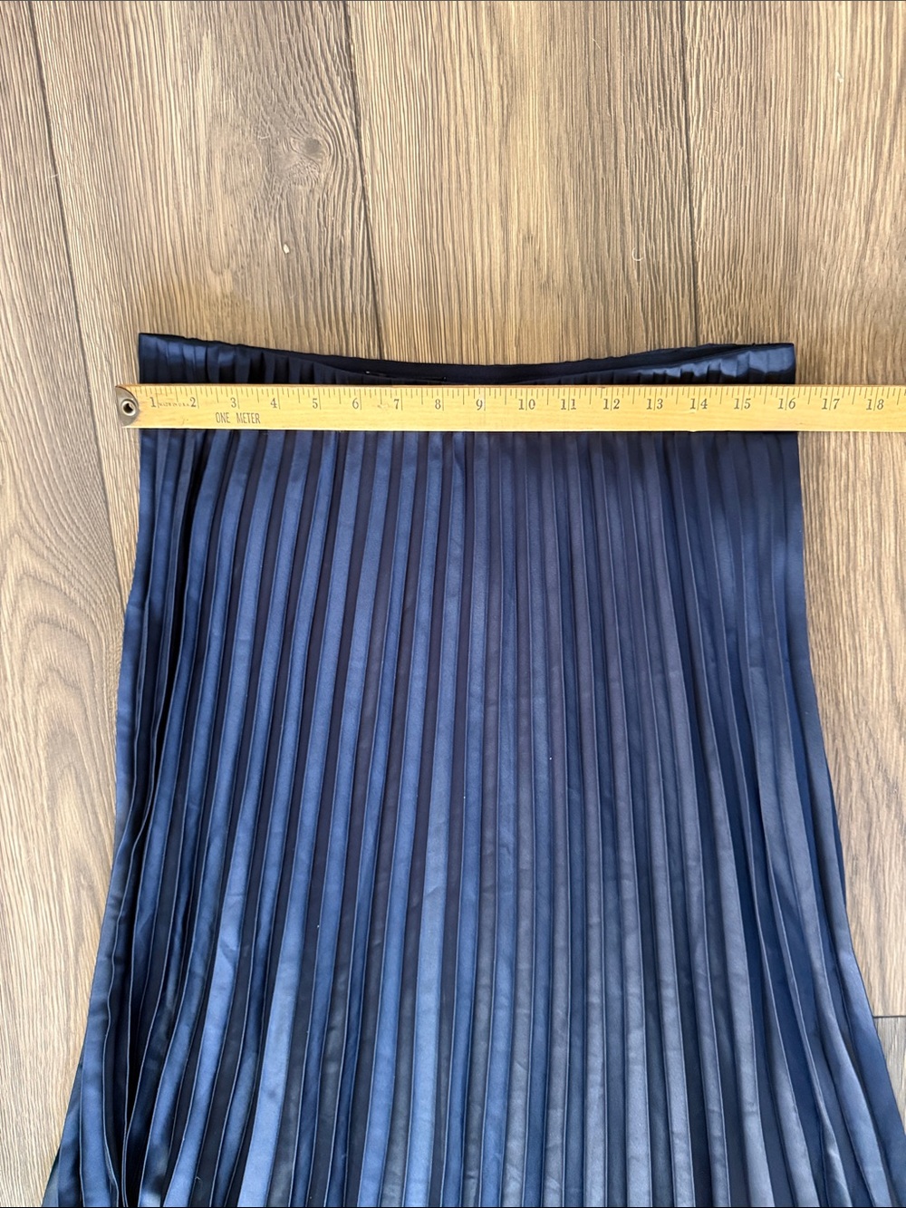 J.Crew Navy Blue Satin Accordion Pleated Midi Skirt Size M - Picture 7 of 10